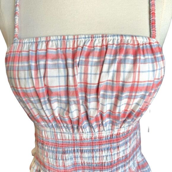 NWT Japna Smocked Ruffle Picnic Plaid Cami Crop Top - Picture 3 of 10